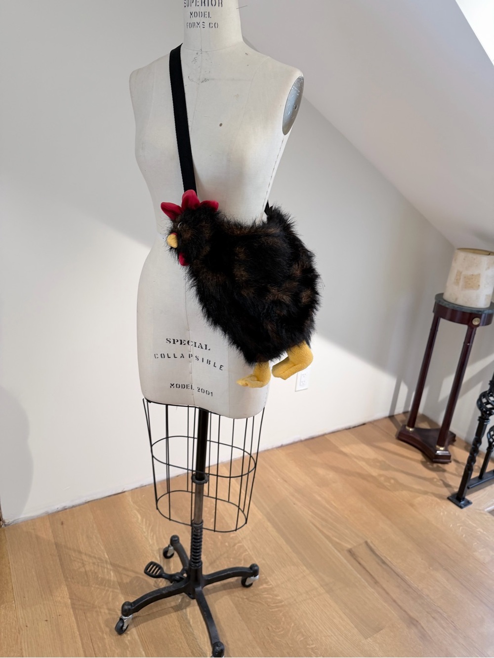Vintage Chicken Crossbody Bag - Black and Brown - Picture 2 of 12